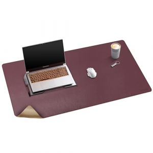 Mydours sous-Main en Cuir et Liège, 100x50cm Tapis de Bureau, Tapis de Souris Protection de Bureau Antidérapante, Multifonctionnel Bloc-Notes de Bureau étanche pour Le Bureau et la Maison (Bourgogne) (Mydours Office-supplies Direct, neuf)