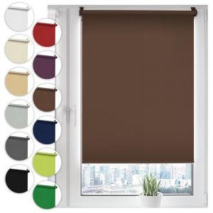 Sonello Store occultant Klemmfix sans percage90cm x 100cm Brun, Store Enrouleur Opaque pour fenêtres et Portes, Fixation avec ou sans perçage, Kit de Montage Inclus, Protection Solaire (GardenFlora - Home & Garden, neuf)