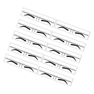 HANABASS 10 pièces Règle Sourcils Pochoir PVC Outil Dessin Sourcils Précis Alignement Maquillage Femmes (Erxinu, neuf)