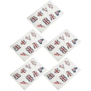 GANAZONO 5 ensembles Stickers Visage Drapeau Britannique Autocollants Fans Football Temporaires Décoratifs Portables (JUNEE, neuf)