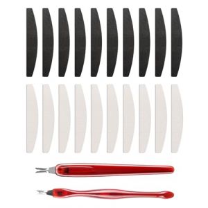 IPNSDON Lime &agrave; ongles 20 pi&egrave;ces, lime professionnelle double face, bloc de polissage, 100/180, lime &agrave; ongles en gel, lavable, avec outil &agrave; deux griffes pour enlever les peaux mortes (guoyuxindeouzhoudianpu, neuf)