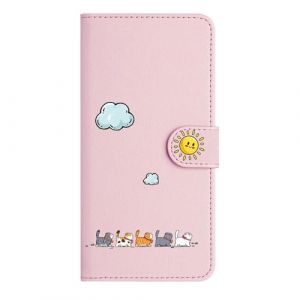Nokverzy Pochette pour Samsung Galaxy S7 Edge(5.5") Etui Telephone Portable Aimantée Cuir Coque Portefeuille Samsung Galaxy S7 Edge(5.5") Protection Flip Clapet Porte Carte Cordon Rabat Chat Rose (annuo, neuf)