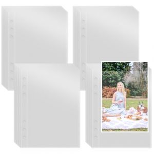 40 Pi&egrave;ce Pochettes en Plastique Transparent A5 &agrave; 6 Anneaux, Pochette Polypropyl&egrave;ne Transparente, Pochettes de Classeur A5 en Plastique Transparent, Pochette pour Cartes Postale, pour Document, Photo (Aruichi, neuf)