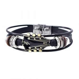 G&eacute;n&eacute;rique Bracelet De Guitare, Bracelets En Cuir Enroul&eacute;s Pour Femme Et Homme, Bracelets De Corde Guitare Bijoux Cadeau Pour Guitariste Et Amateurs De Musique (habante, neuf)
