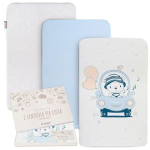 GOYSILA Drap Housse Cododo Bebe Next to Me 2 pièces 100% Coton + 1 Alèse Protégé Certifié Oeko-Tex Compatible Berceau Chicco Next2me Cosleeping Dream Magic Kinderkraft Safety Matelas 50x83 (Car) (GOYSILA, neuf)