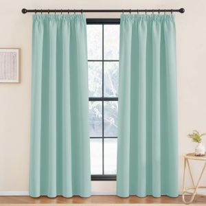 KGORGE Rideau Occultant Vert - Lot de 2 Rideau Isolation Thermique Anti Froid/Chaleur, Rideaux pour Enfants/Adultes Galon Fronceur, Decoration de la Maison, 140x220CM, Vert Clair (KGORGEHOME, neuf)