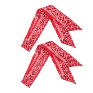 IWOWHERO 2 Pièces écharpe Bandeau de pirate cheveux foulards pirate bandeau rouge bandeaux bandeau foulard pour cheveux bandeau disco bandeau pirate adulte rubans de cheveux chiffon (Langeriy, neuf)