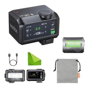 Godox iT30Pro O iT30 Pro Mini Flash Appareil Photo, 2.4GHz 1/8000s HSS TTL Auto-Exposition Flash,Compatible with Olympus E-M1 Pen-F E-M10 II E-M10 III E-PL8 E-P5 Panasonic GH4 GX85 G100 LX100 S1(Noir) (MoreShot, neuf)