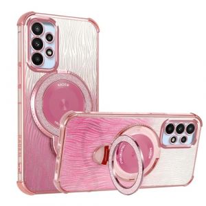 YUEQIAN Coque Paillet&eacute; pour Samsung Galaxy A52s 5G/Samsung Galaxy A52, Tr&egrave;s Mince Transparent Glitter Paillettes Anneau Support Housse, Souple TPU Brillant Bling Femmes Antichoc &Eacute;tui. Rose (YUEQIAN-EU, neuf)