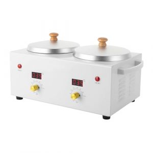 Chauffe-cire &eacute;lectrique &agrave; double pot pour soins de la peau - Chauffe-cire pour cire d'&eacute;pilation - Pour cire &agrave; &eacute;piler - Perles de cire - &Eacute;pilation (QQLING, neuf)