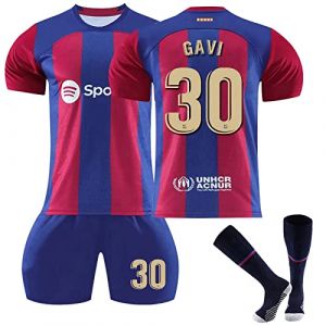 Générique Maillot de Foot Enfant Retro Soccer Jersey, Maillot Classique Football, Ensemble Barca Enfant et Adultes, Garçon Vêtements de Football Extérieur Tshirt, Short avec Chaussette (FTRGHNY, neuf)