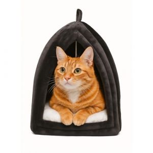 Ved Panier Chat Moelleux - Panier pour Chat Int&eacute;rieur - Cabane Chat Style Tipi, Igloo Douillet, Niche pour Chat et Chien, Maison Chat Int&eacute;rieur, Couchage Chat Confortable, Grotte pour Chat (Vedhealthcare, neuf)