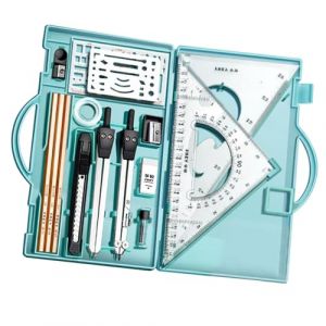 Kit de Dessin Professionnel | Ensemble de Géométrie 16 Pièces Avec Règles en Métal, Compas, Rapporteur, Règle Triangulaire, Crayons et Accessoires (yockis, neuf)