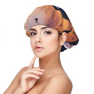 Bonnet de nuit en satin doux pour femme – Imprimé hibou mignon, réglable et respirant pour cheveux longs, idéal pour l'heure du coucher, le soin des cheveux et un sommeil confortable, noir, taille (yanbingbingbing, neuf)