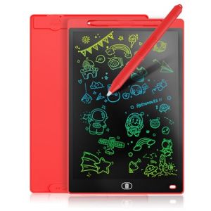 Genialba Tablette d'écriture LCD colorée de 8,5, Tableau de dessin électronique - Tableau graphique avec tableau blanc effaçable portable, cadeau pour enfants (rouge) (Genialba Direct, neuf)