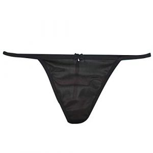 MSemis Femme Maillots de Bain String Bikini G-String T-Back Tanga Bas de Maillots Br&eacute;silien Sexy Satin String Bas de Plage Taille Basse Slip de Bain M-XXL Noir XXL (msemis eu, neuf)