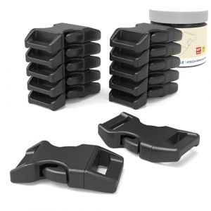 Abma Cord Lot de 36 Boucle Plastique 16mm (5/8") pour Bracelet Paracorde - Mini Clip Noir (Abma Cord EU, neuf)