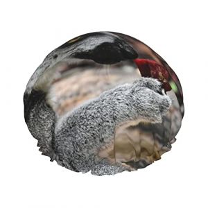 Bonnet de douche imprim&eacute; mignon l&eacute;murien singe, bonnets de bain r&eacute;utilisables imperm&eacute;ables pour salon de spa pour femmes, hommes, gar&ccedil;ons et filles (yichangZX, neuf)