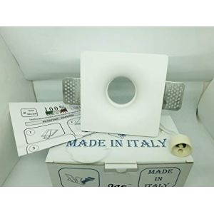 Led Technology - Spot carré encastrable en plâtre avec intérieur conique Volcan pour spots GU10 et GU5.3 avec ressort transparent Bloque Spot + Douille GU10 CSF045 (PlanetItaly, neuf)