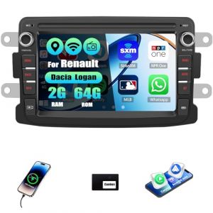 【2+64G】 CAMECHO Android 13 Autoradio pour Renault Dacia Logan Duster Sandero Lodgy Capture Symbol Lada Xray, Navi Carplay sans Fil ASP, 7" &Eacute;cran Radio WiFi Bluetooth Mirror Link FM/RDS SWC+Canbus+Mic (Icamecho, neuf)