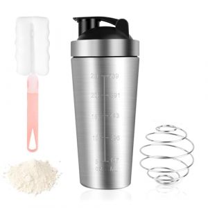 UTOCLEC 750ML Shaker &agrave; Prot&eacute;ines en Acier inoxydable, Shaker &agrave; prot&eacute;ines avec Compartiment &agrave; Prot&eacute;ines en Poudre, pour les Prot&eacute;ines en Poudre et les Shakes de Prot&eacute;ines (IONADVERTISE, neuf)