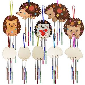 WEDNOK 10Pcs Bricolage Carillon Hérisson Artisanat Hérisson Dautomne Bois Peindre Décoration Suspendue Activité Manuelle Loisir Créatif Exterieur Cadeaux Filles Garçons Faits Main Jardin Décoration (VIDOERJAMES SL-, neuf)