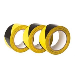 GTSE - Ruban adhésif de signalisation - 3 Rouleaux- 50 mm x 33 m par rouleau - pour le marquage au sol/sécurité - rayures jaune/noir - Signal Ruban Adhésif de sécurité (Gocableties Ltd, neuf)