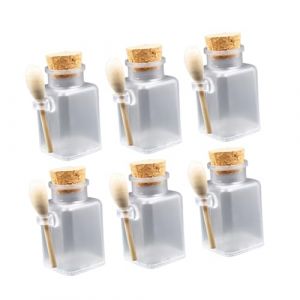 DEARMAMY 6 Pièces Bouteille de sel de bain réutilisable distributeur récipient bouteilles Mixeur salière de bain support de stockage de noix d'assaisonnement pot pot En bois (Liiane, neuf)