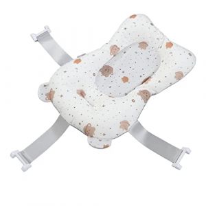 Tapis de Bain pour bébé, Doux et Sûr, Léger, Assis et couché, Coussin de Bain pour bébé avec Oreiller pour une Heure de Bain Confortable (Blanc) (Yisteel-EU, neuf)