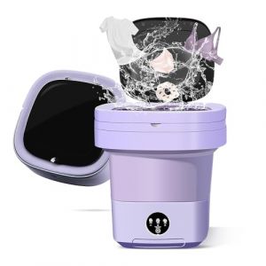 11L Mini machine à laver Pliables portable, avec Panier de Vidange, 3 Modes de Nettoyage, pour les vêtements de bébé, les sous-vêtements ou les petits articles, Dortoir, Camping (violet) (Yuang_20, neuf)