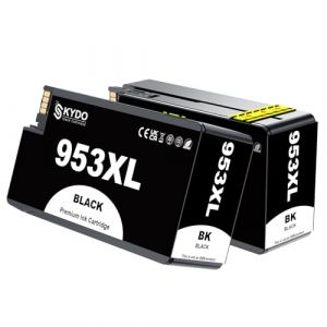 Skydo 953XL Cartouche d'encre Noire Grande Capacité Compatible pour HP 953 XL pour HP OfficeJet Pro 7720 7730 7740 8210 8218 8710 8715 8718 8719 8720 8725 8728 8730 8740 (2 Noir) (Skydo-EU, neuf)