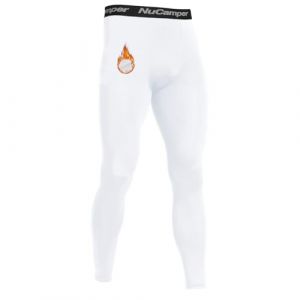 NuCamper Cale&ccedil;on Long pour Homme - Pantalon Thermique Homme Cale&ccedil;on Long Hiver Chaud sous Vetement Thermique Hommes &agrave; S&eacute;chage Rapide, Compression Base Layer Legging pour Le Ski Course &agrave; Pied(Blanc,S) (SKYEYEU, neuf)