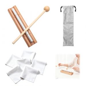 VOSSOT Chime Gong - Carillon en bois - Baguette sonore - Instrument de percussion - Avec carillon &eacute;nerg&eacute;tique &agrave; 1 ton - Maillet en bois - Sac de rangement - &Eacute;ducation musicale pr&eacute;coce - Yoga (caixianli, neuf)