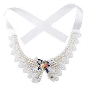 Collier Chien, Belle Collier de Perles Teddy Noeud Papillon réglable avec Collier de Collier de Collier de Collier de Collier de Mariage pour Chien (Sheens 88, neuf)