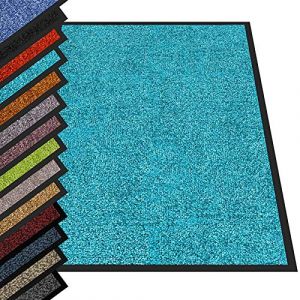 casa pura - Tapis Entrée Intérieur Rhine - Tapis Antidérapant et Anti-salissures - Paillasson de propreté Interieur et extérieur - Tapis de Porte Lavable et Ultra Absorbant (Turquoise 200x400 cm) (Velvet Trading, neuf)