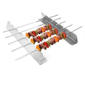 Brochettes de Kebab Support, Supports Pour Brochettes en Acier Inoxydable, Brochettes de Barbecue, Brochettes en Acier Inoxydable, Brochettes à Viande, Porte-brochette en Acier Inoxydable (DORRP, neuf)