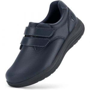 FitVille Chaussure Diabetique Femme Extra Large Chaussures Cuir Confort Chaussures Orthopédiques Scratch Chaussures de Marche Pieds Sensibles pour Pieds Gonflés Bleu 39.5 EU X-Large (Pengxia_FV, neuf)