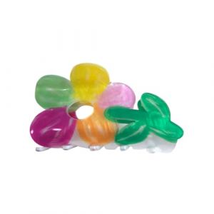 Pince &agrave; cheveux en acrylique avec fleur color&eacute;e de dessin anim&eacute;, petite pince &agrave; cheveux pour femme, 1 pi&egrave;ce (lot de 1) (baitianminggewg, neuf)