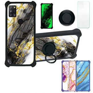 Aroepurt Coque pour Alcatel 3X 2020 Coque Compatible avec Alcatel 3X 2020 Coque &Eacute;tui [avec Tremp&eacute; 9H Protection D'&eacute;cran] Case Support de Bague PC + Silicone JSH-HDL (Huayijie-eu, neuf)