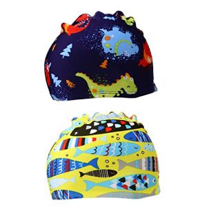 SCJJZ bonnet de bain enfant,bonnet bain enfant,bonnet de bain,bonnet piscine enfant,bonnet de bain fille,Bonnet de bain dessin animé garçons et filles (motif poisson tropical et dinosaure) (GuangZhouAnTuTuMaoYiYouXianGongSi, neuf)