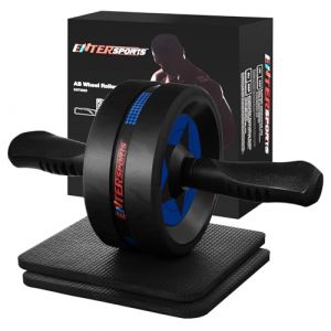 EnterSports Rouleaux abdominaux pour la maison avec deux tapis de genou, roue pour entraînement des muscles abdominaux, roues d'exercice abdominales, convient pour les débutants, avancés et (SCTTREES-EU, neuf)