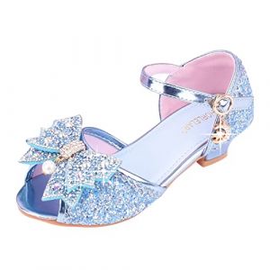 BOTCAM Chaussures de Princesse pour fille avec paillettes et talons Sandales &agrave; talons Pompes &agrave; talons hauts Chaussures de princesse pour enfants Cosplay F&ecirc;tes Mary Jane Chaussures de mariage (sgrfxghrd, neuf)