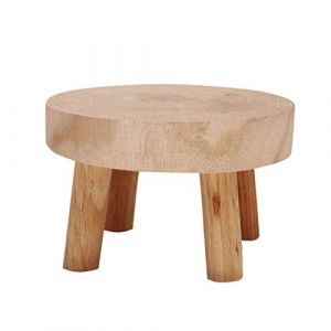SUREH Petit support rond en bois pour plantes d'intérieur ou d'extérieur - Mini tabouret en bois - Décoration rustique (CHENGZI-JIAJUSTORE, neuf)