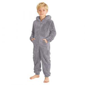 G&eacute;n&eacute;rique Combinaison pyjama enfant,pyjama combinaison enfant,surpyjama fille,pilou,stitch,10 ans,surpyjama polaire,12 ans,chaud,hiver,grande taille,coton,couleur unie,hiver chaud,marron,9-10 ans (Caut&PY, neuf)