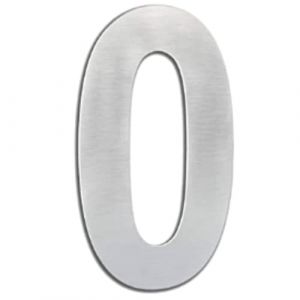 Nakloe - Numero de maison exterieur - Numero maison - Hauteur 8 cm - Adh&eacute;sif - Numero de rue moderne bross&eacute;e - Numero boite aux lettres (0) (Nakloe, neuf)