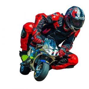 BI ESSE - Combinaison mini moto professionnelle pour enfant en cuir et Cordura, avec (rouge/noir, XXL (12-13 ans)) (BS MOTO, neuf)