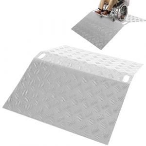 Hebitod Rampe de seuil en aluminium, rampe antid&eacute;rapante, rampe pour fauteuil roulant, rampe de seuil pour fauteuil roulant, capacit&eacute; de charge 270 kg, rampe de pont, 100 x 70 x 10 cm (STAR KUNKUN, neuf)