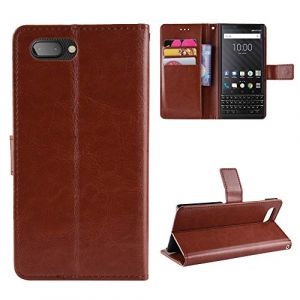 QiongniAN Coque pour Blackberry KEY2,Coque pour Blackberry KEY2 BBF100-1 BBF100-2 BBF100-4 BBF100-6 BBF100-8 BBF100-9 Coque Portefeuille en Cuir à Rabat Cover Brown (QiongniAn, neuf)