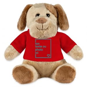 Spreadshirt Peluche Chien À Personnaliser avec Photo Ou Texte | Peluche Personnalisée | Chien en Peluche, Taille Unique, Rouge (Spreadshirt France, neuf)