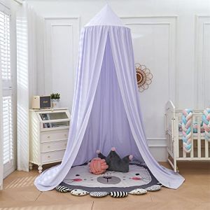 Surwin Ciel de Lit pour Bébé Enfants, Moustiquaire Rideau Baldaquin Dôme Romantique Princesse Tente de Lit, Couleur Unie Décoration Chambre à Coucher Dressing Lecture Maison de Jeux (Violet) (Yiwin, neuf)